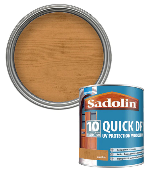 SADOLIN QUICK DRY UV PROTECTION WOODSTAIN LIGHT OAK 1L