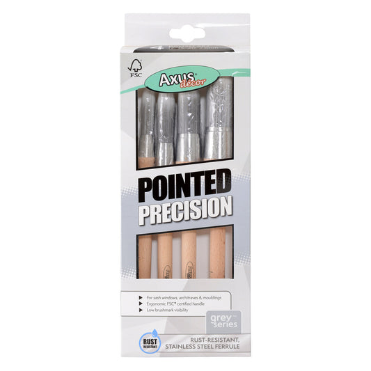 AXUS POINTED PRECISION SASH BRUSH (PACK OF 3) 12mm, 15mm, 20mm & 25mm