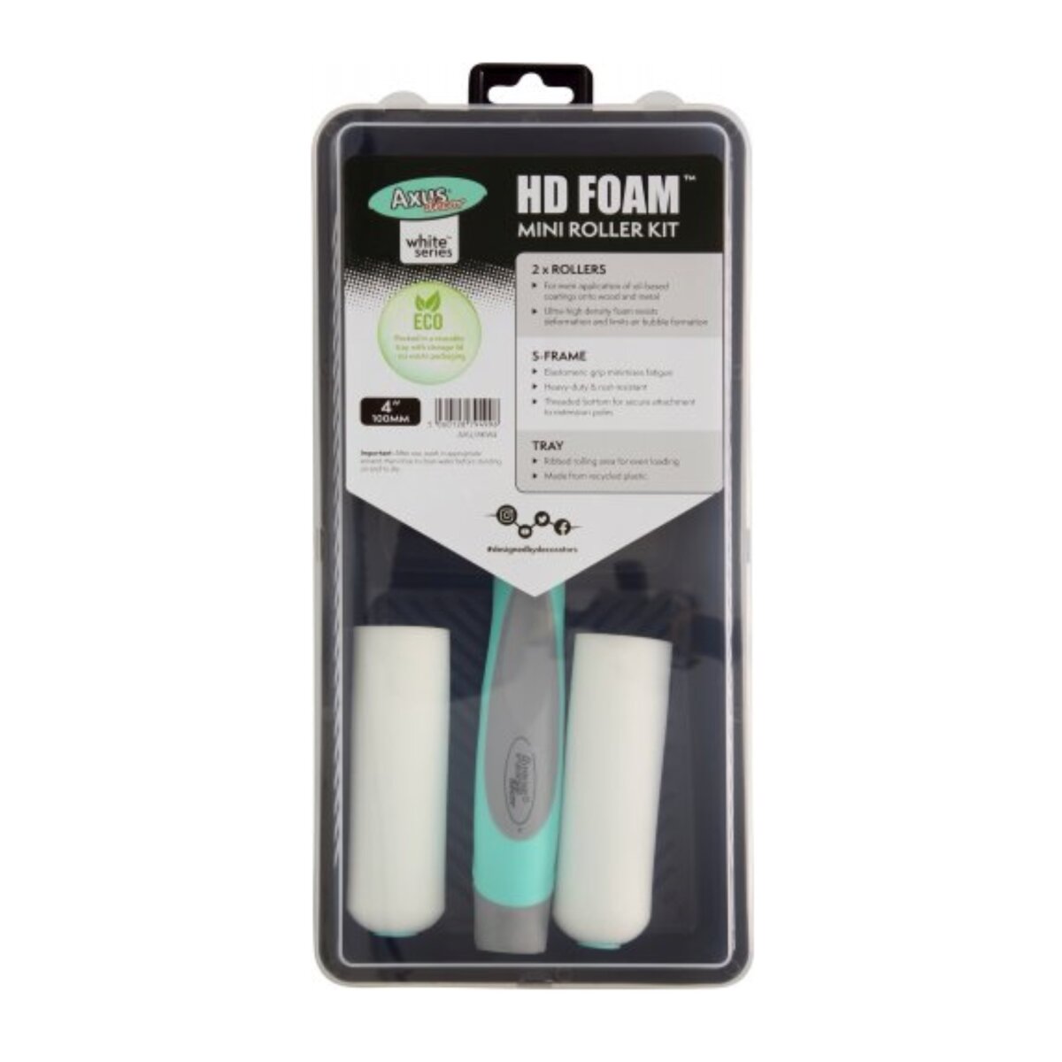 AXUS HD FOAM 4" 4PC MINI ROLLER KIT