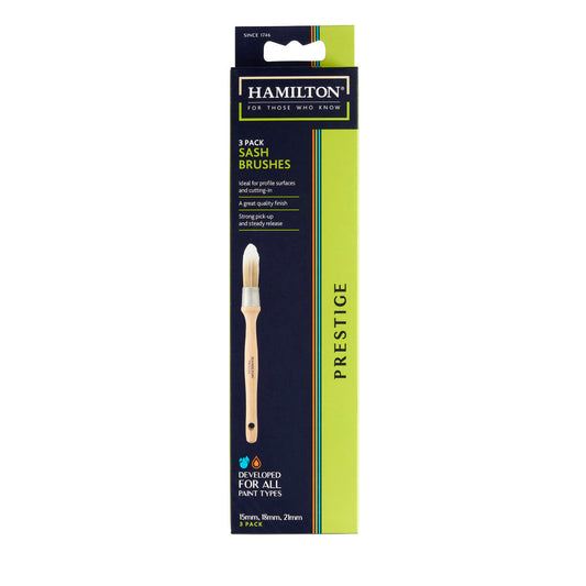 HAMILTON PRESTIGE SASH BRUSH (PACK OF 3) 15mm, 18mm & 21mm