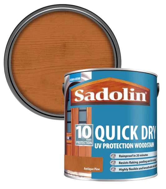 SADOLIN QUICK DRY UV PROTECTION WOODSTAIN ANTIQUE PINE 2.5L