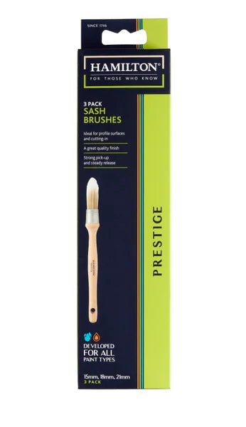 HAMILTON PRESTIGE SASH BRUSH (PACK OF 3) 15mm, 18mm & 21mm