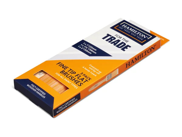 HAMILTON FOR THE TRADE FINE TIP FLAT BRUSH (PACK OF 3)