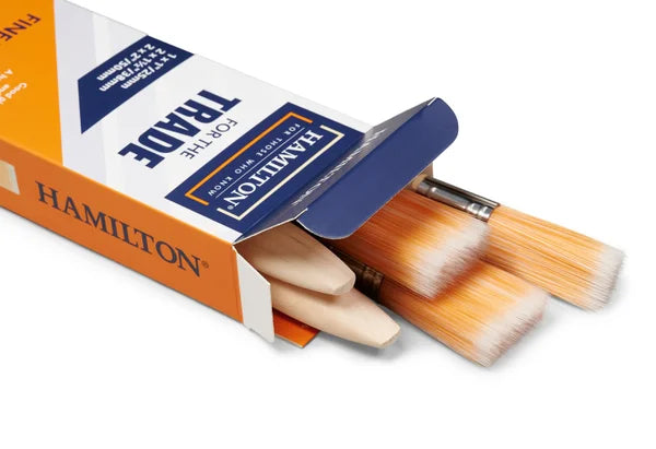 HAMILTON FOR THE TRADE FINE TIP FLAT BRUSHS (PACK OF 5)