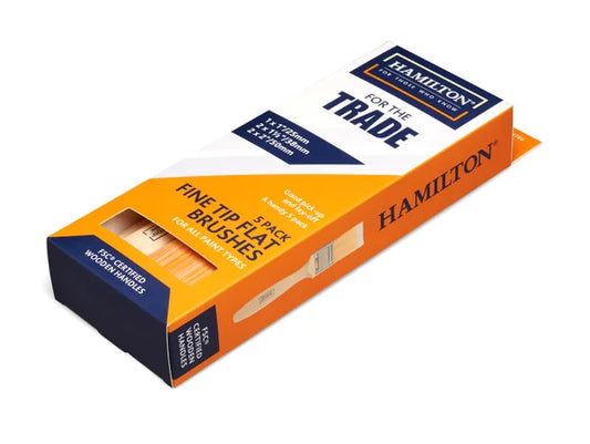 HAMILTON FOR THE TRADE FINE TIP FLAT BRUSHS (PACK OF 5)