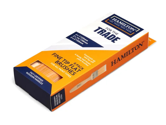 HAMILTON FOR THE TRADE FINE TIP FLAT BRUSH (PACK OF 6)