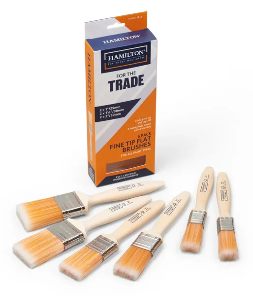 HAMILTON FOR THE TRADE FINE TIP FLAT BRUSH (PACK OF 6)