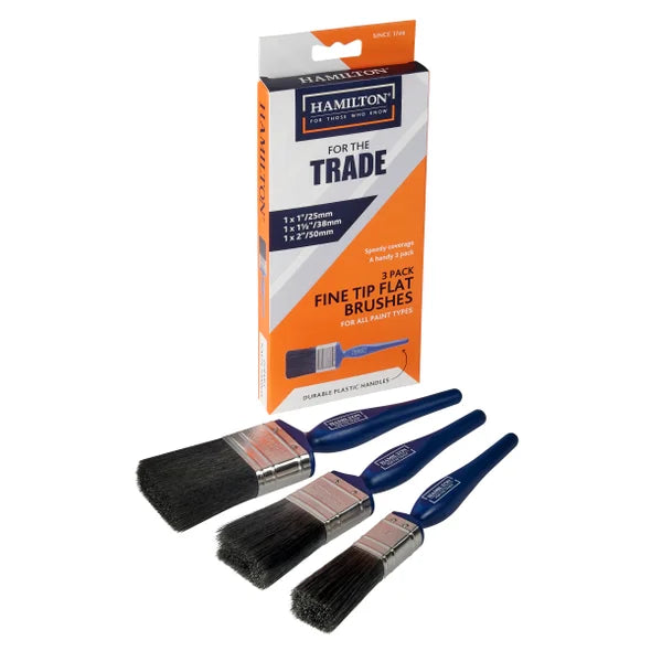 HAMILTON FOR THE TRADE FINE TIP FLAT BRUSH (PACK OF 3)