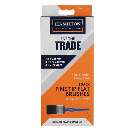 HAMILTON FOR THE TRADE FINE TIP FLAT BRUSH (PACK OF 5)