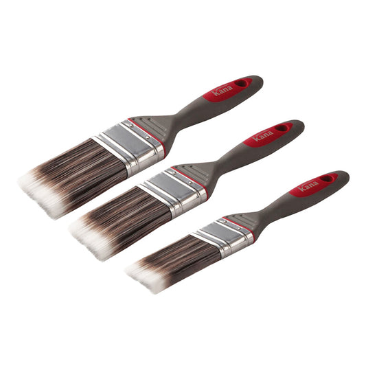3PK SYNTHETIC BRUSH SET - NO BRISTLE LOSS (EASY-FLO)