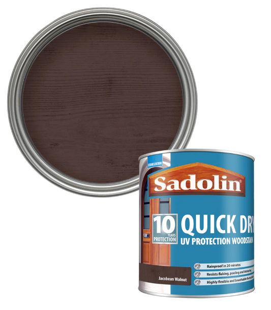 SADOLIN QUICK DRY UV PROTECTION WOODSTAIN JACOBEAN WALNUT 1L