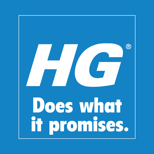 White HG logo and text on a blue background