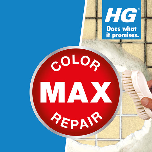 Red 'Color Max Repair' logo with a brush and wall in the background, featuring the HG brand.