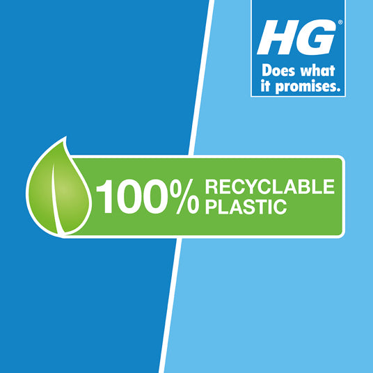 HG logo with a green recycling symbol on a blue background