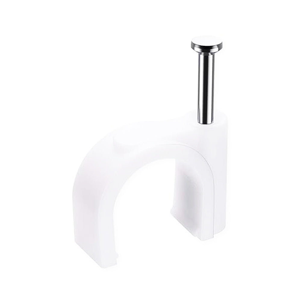 8MMWHITE ROUND CABLE CLIPS