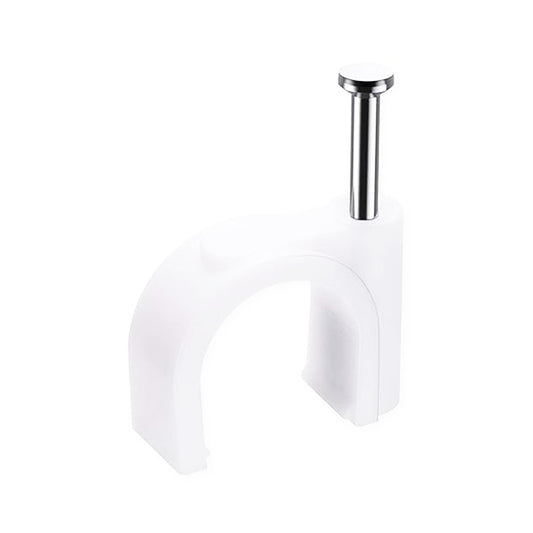 6MMWHITE ROUND CABLE CLIPS