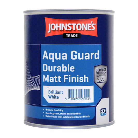 JOHNSTONE'S AQUA GUARD DURABLE MATT FINISH BRILLIANT WHITE 1L