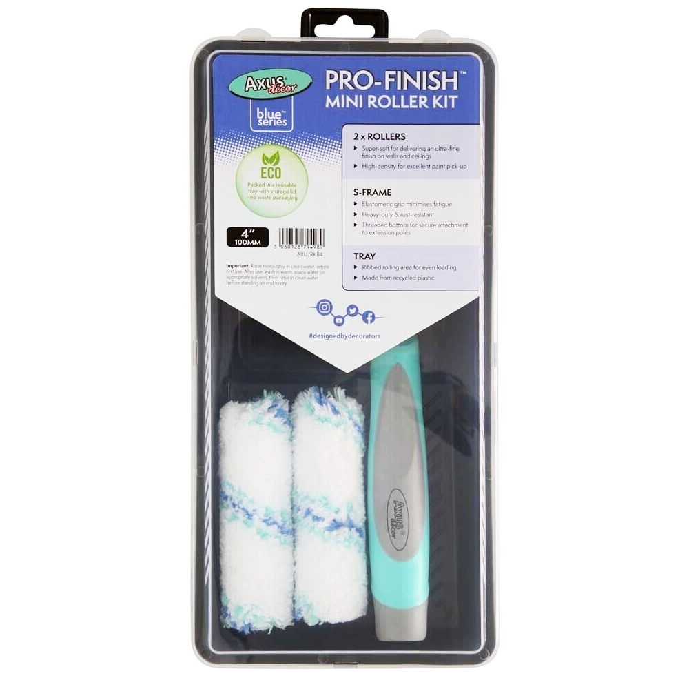 AXUS BLUE PRO-FINISH MINI ROL. LER KIT 2XSLEEVES/TRAY/FRAME