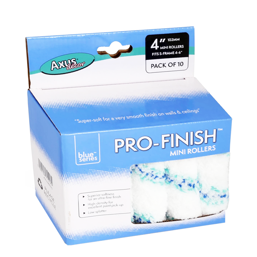 AXUS BLUE PRO-FINISH ROLLER MEDIUM PILE - PACK OF 10