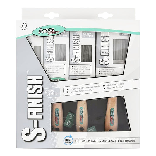 AXUS GREY IMMACULATE FINISH BRUSH SET 4PC