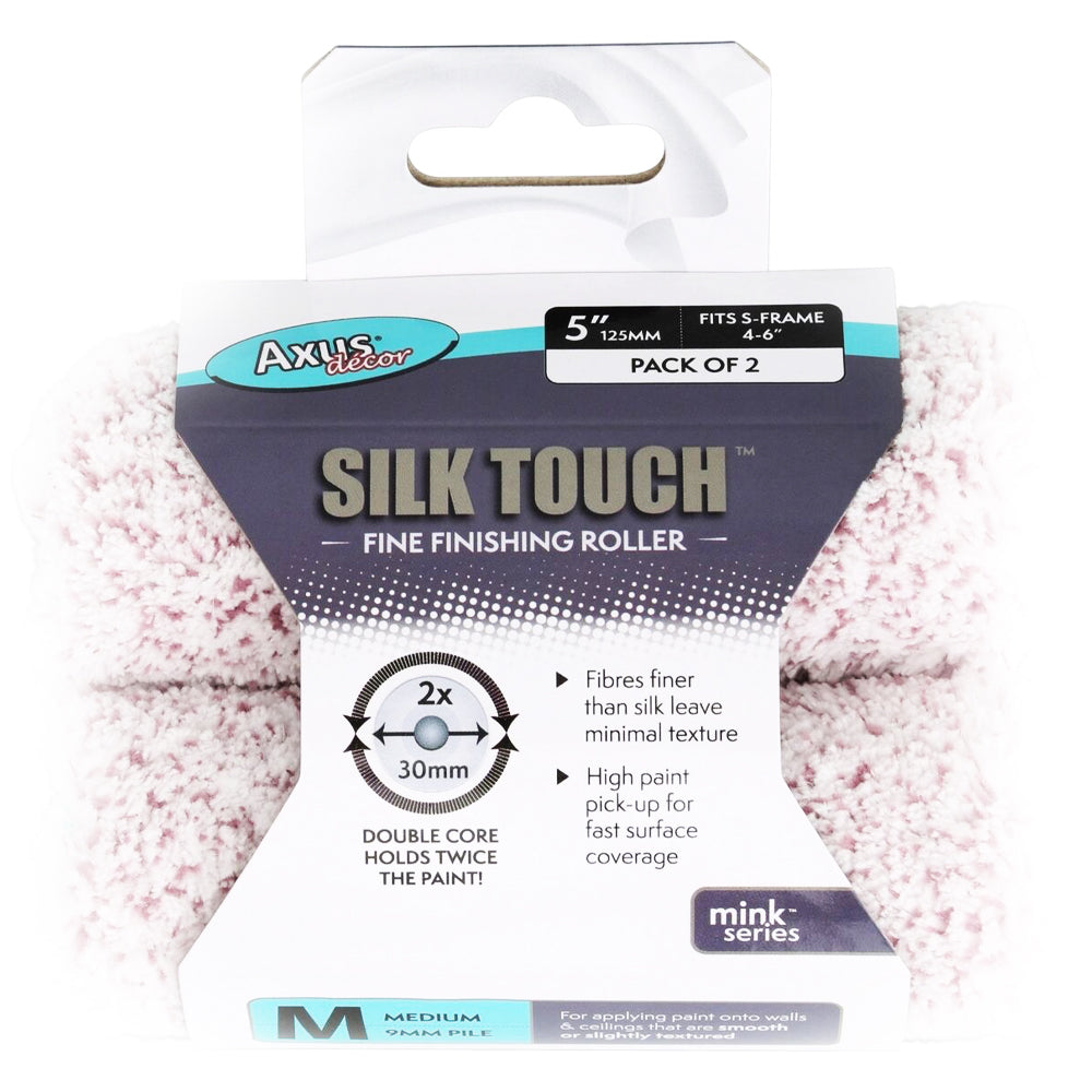 AXUS SILK MEDIUM PILE 5" ROLLER 2PK