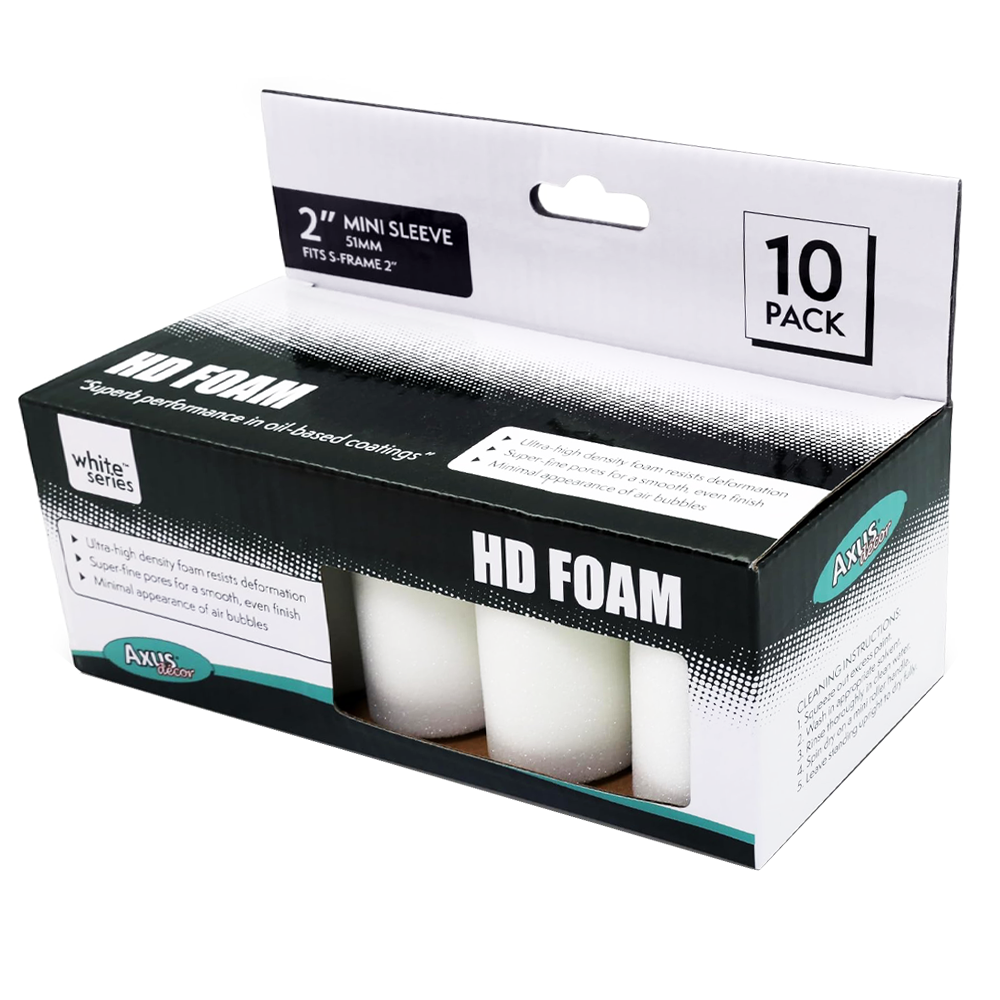 AXUS WHITE HD FOAM MINI ROLLER KIT (10 PACK)