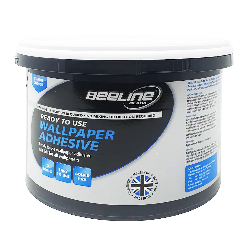 Beeline Black wallpaper adhesive container on a white background