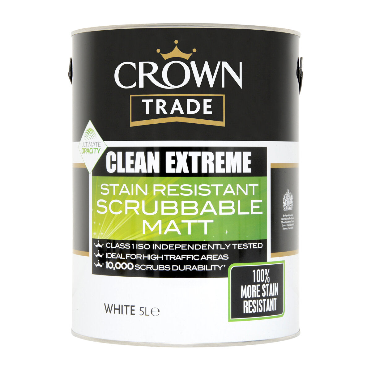CROWN CLEAN EXTREME SCRUBBABLE MATT BRILLIANT WHITE 5L