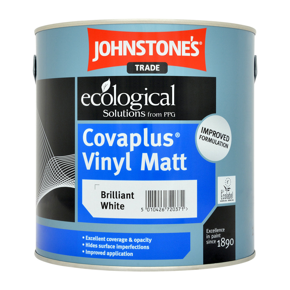 JOHNSTONE'S COVAPLUS VINYL MATT BRILLIANT WHITE 2.5L