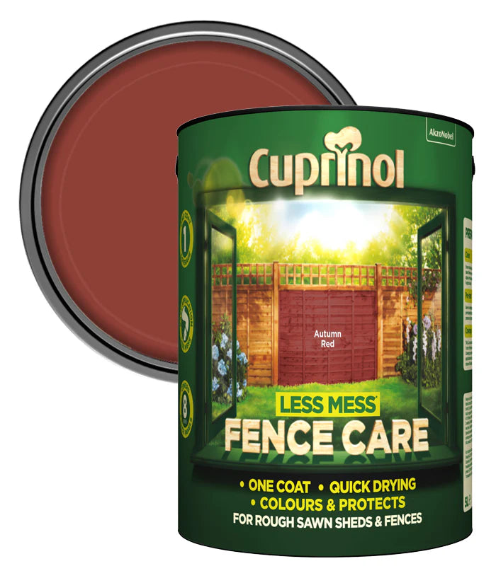 CUPRINOL LESS MESS FENCE CARE AUTUMN RED 6L
