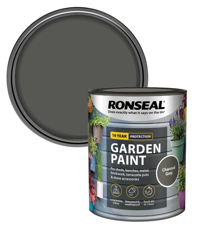 RONSEAL GARDEN PAINT - CHARCOAL GREY 750ML