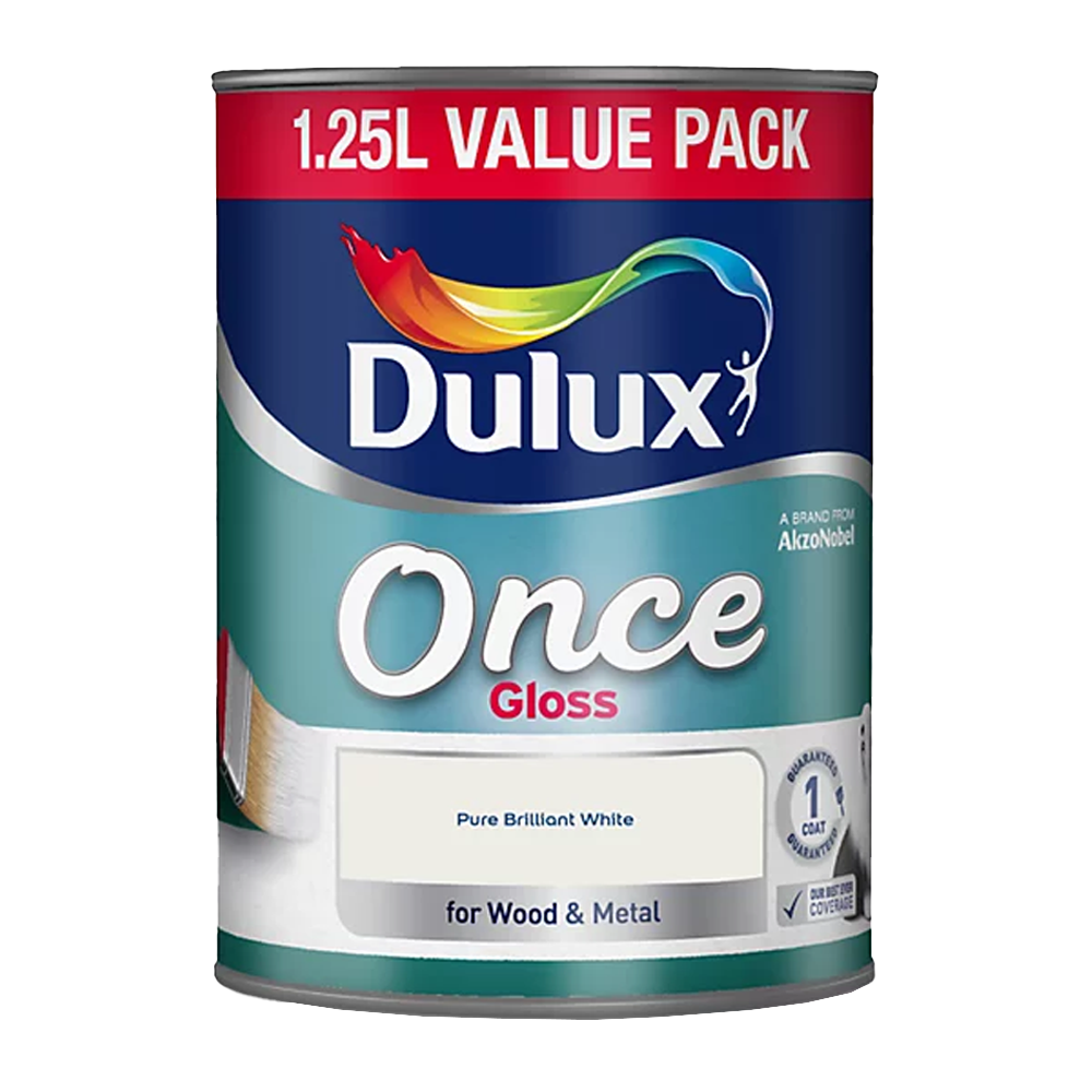 DULUX ONCE GLOSS PURE BRILLIANT WHITE 1.25L