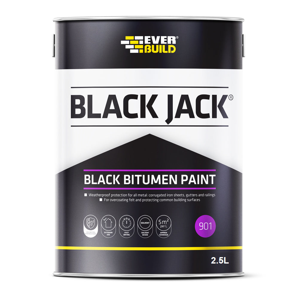 EVERBUILD BLACK JACK 901 BLACK BITUMENT PAINT 2.5L
