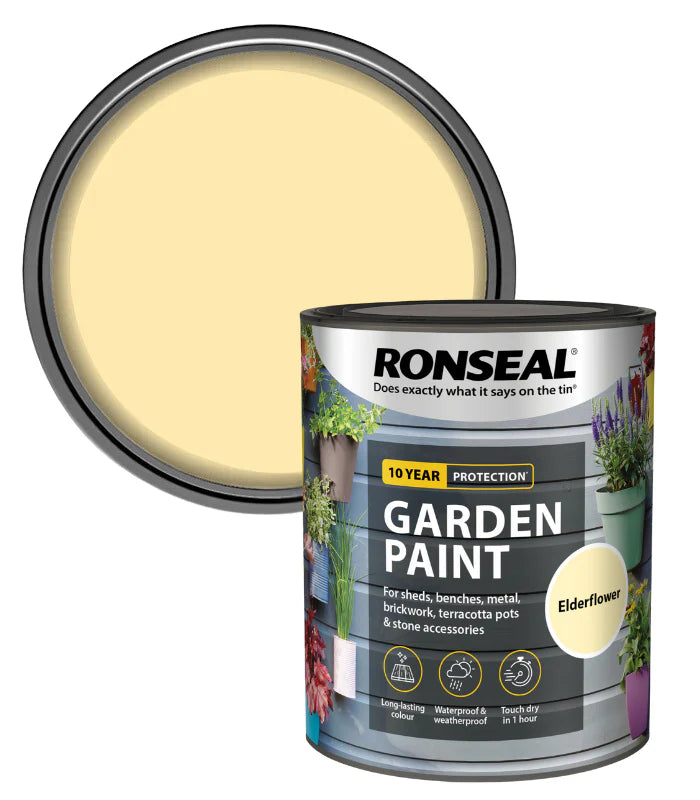 RONSEAL GARDEN PAINT - ELDERFLOWER 750ML