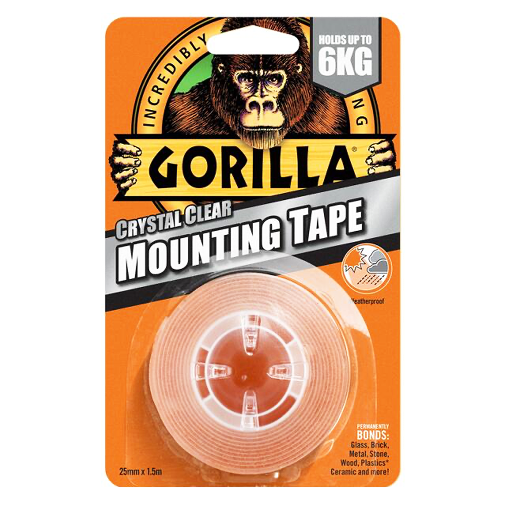 GORILLA MOUNTING TAPE CLEAR 1.5MTR