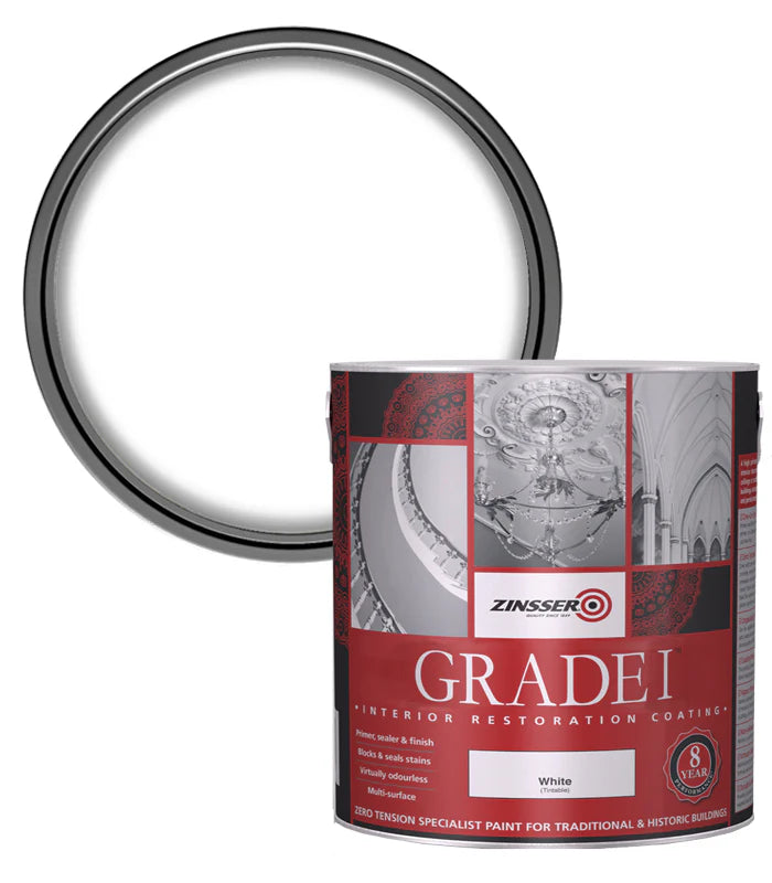 ZINSSER GRADE 1 FLAT MATT WHITE 2.5L