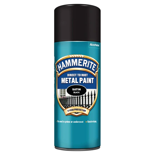 HAMMERITE SATIN SPRAY BLACK 400ML