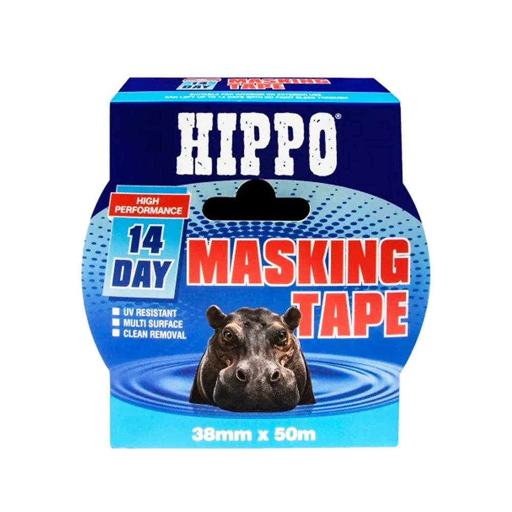 HIPPO 14 DAY MASKING TAPE TWIN PACK 38MMX50M
