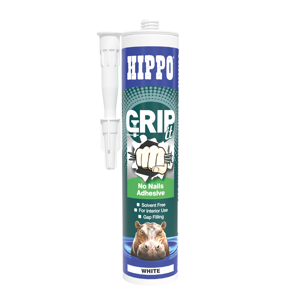 HIPPO GRIP IT NO NAILS ADHESIVE WHITE