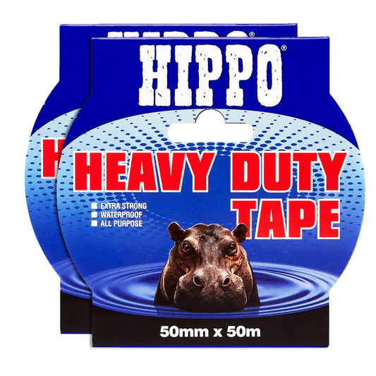 HIPPO HEAVY DUTY TAPE 50M TWIN  PACK