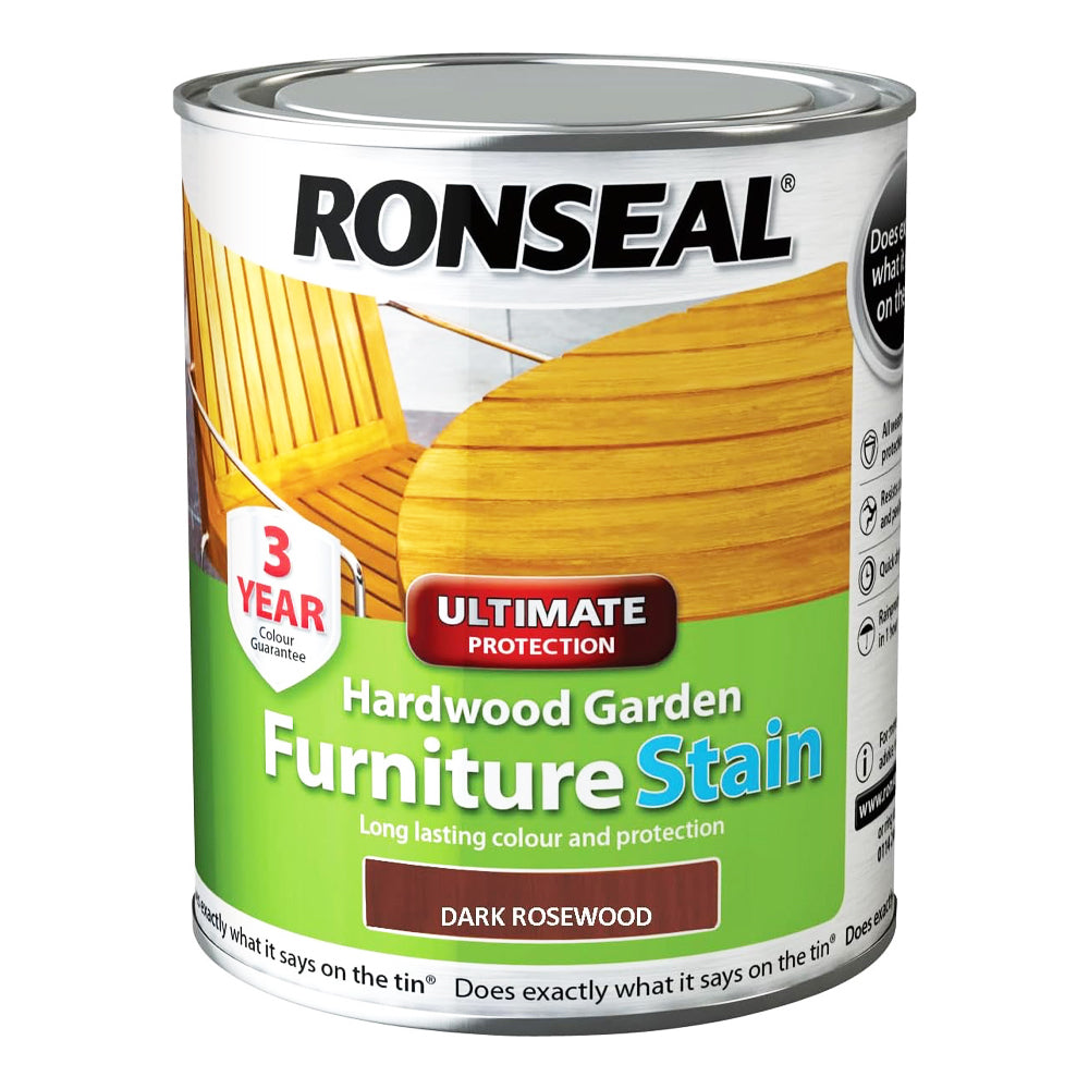 Ronseal Hardwood Garden Furniture Satin Dark Rosewood 750ML