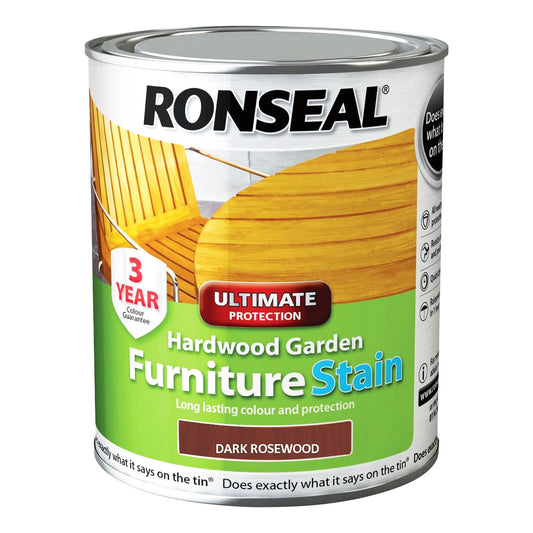 Ronseal Hardwood Garden Furniture Satin Dark Rosewood 750ML