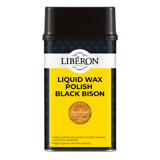 LIBERON BLACK BISON LIQUID WAX MEDIUM OAK 500ML
