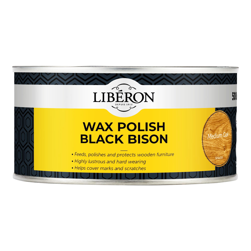 LIBERON BLACK BISON WAX MEDIUM OAK 500ML