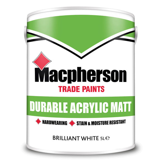 MACPHERSON DURABLE ACRYLIC MATT BRILLIANT WHITE 5L