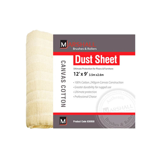 MB & R HEAVY DUTY CANVAS COTTON DUSTSHEET 12FT X 9FT