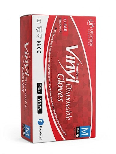 PREMIUM VINYL GLOVES 100PK - MEDIUM