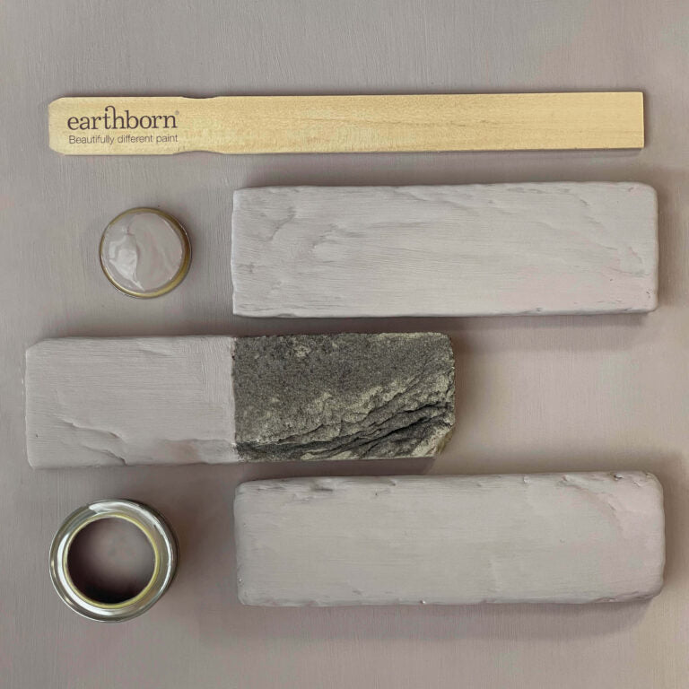 Earthborn paint samples on a gray background
