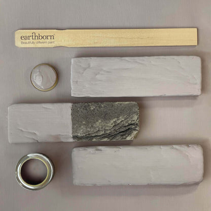 Earthborn paint samples on a gray background