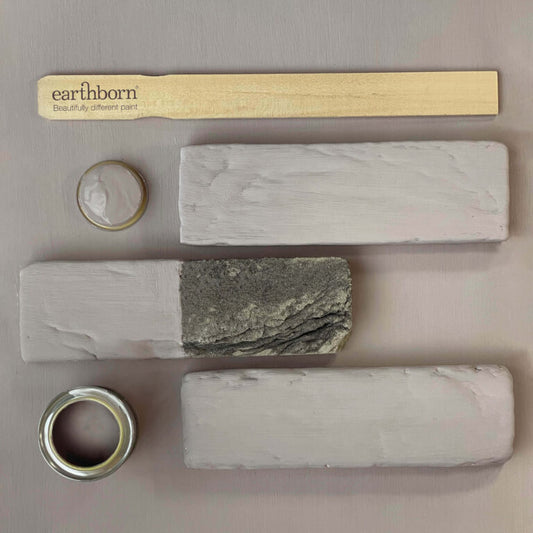 Earthborn paint samples on a gray background